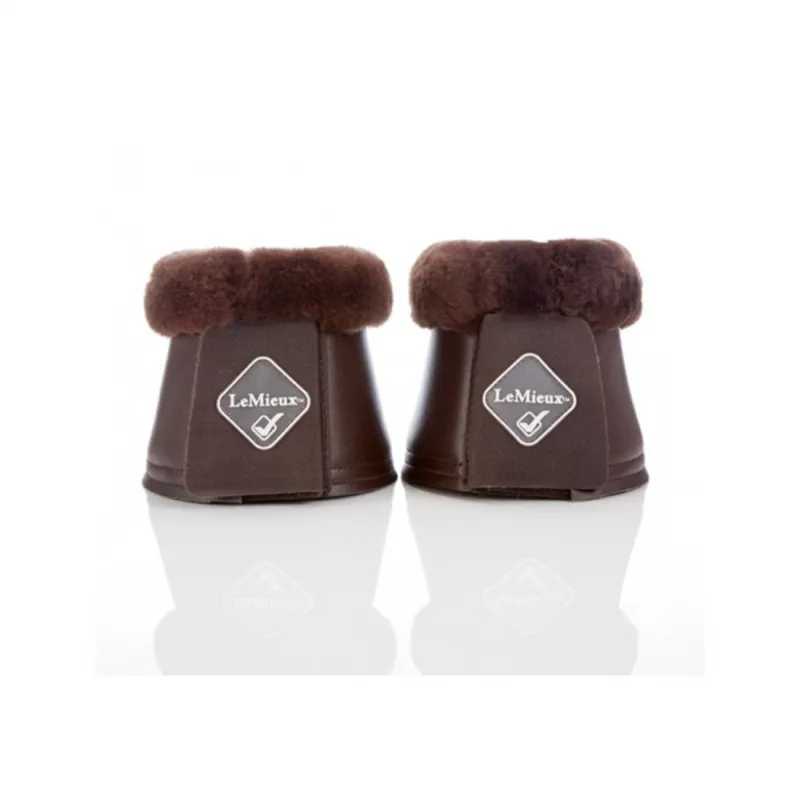 LeMieux Faux Leather Lambskin Over Reach Boots - Brown/Brown